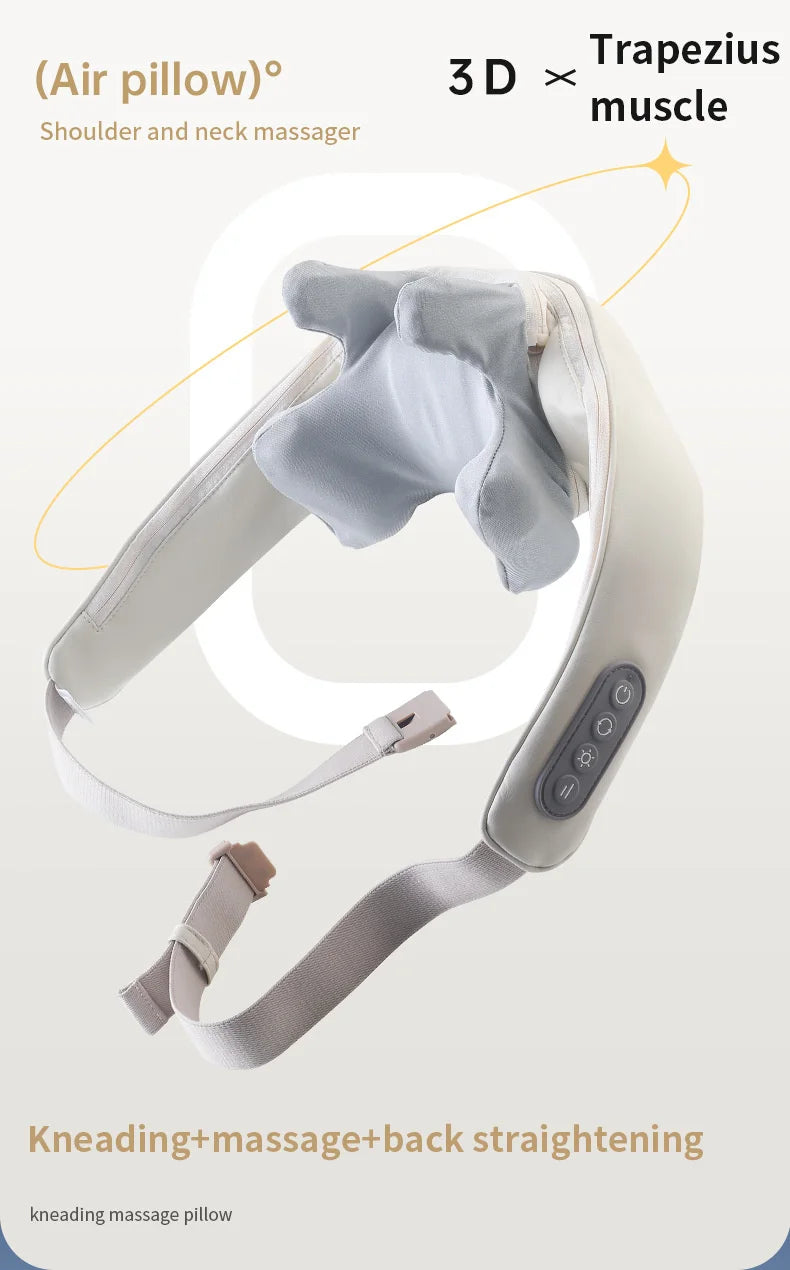 Wireless Electric Neck and Shoulder Massager with Heat Therapy Back Massage Instrument Tidesmit