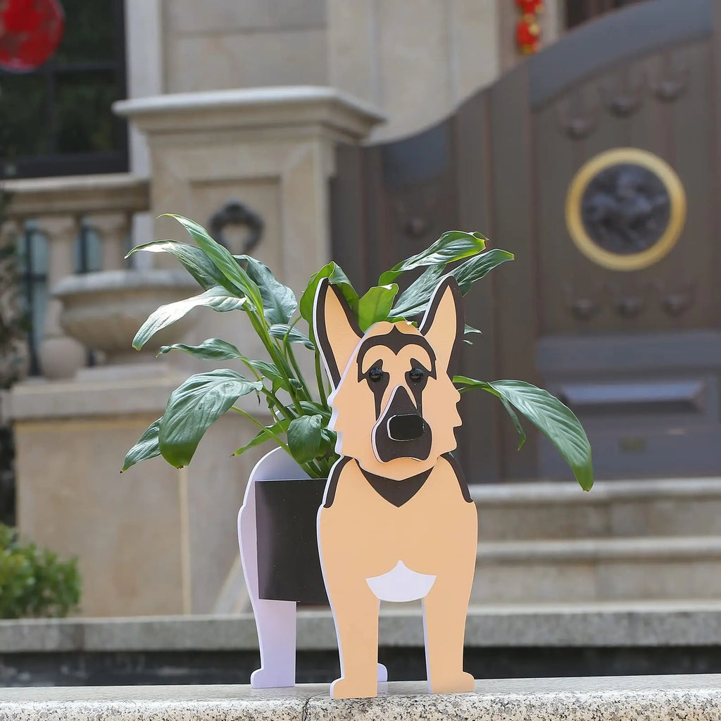 Cute Animal DIY Flower Planter PVC Pet Dog Potted Garden Yard Decoration Plant Container Holder Decor Garden Flower Pots  Orname