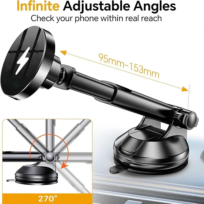 Magnetic Wireless Car Charger for iPhone 16-13 - Fast Qi Charging Tidesmit