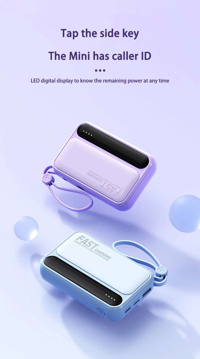 Portable Power Bank with Built-in Cables - Fast Charging 50000mAh Tidesmit