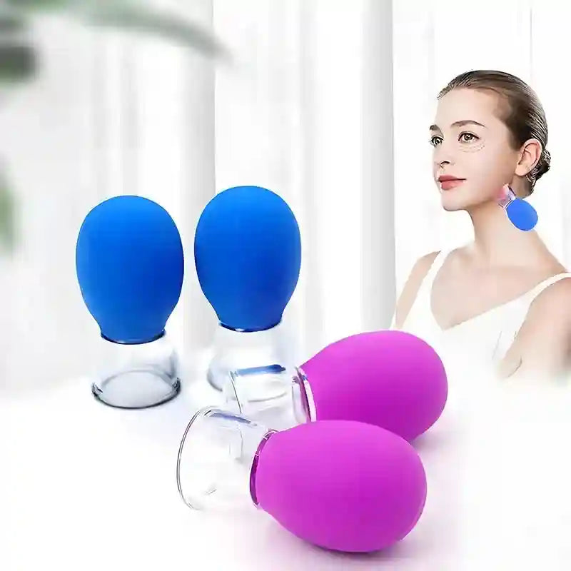 Silicone Cupping Massage Set for Face and Body - Purple and Blue Back Massage Instrument Tidesmit