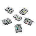 Waterproof thermal label tape cartridge set, gray housing with green ribbon spool