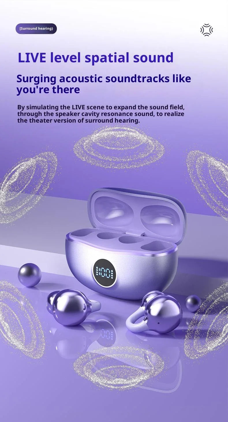 Original SONY Ear clip OWS Wireless Bluetooth Ear Clip Headphones sports Gaming Headset HIFI Surround Sound Earbuds With Mic Tidesmit