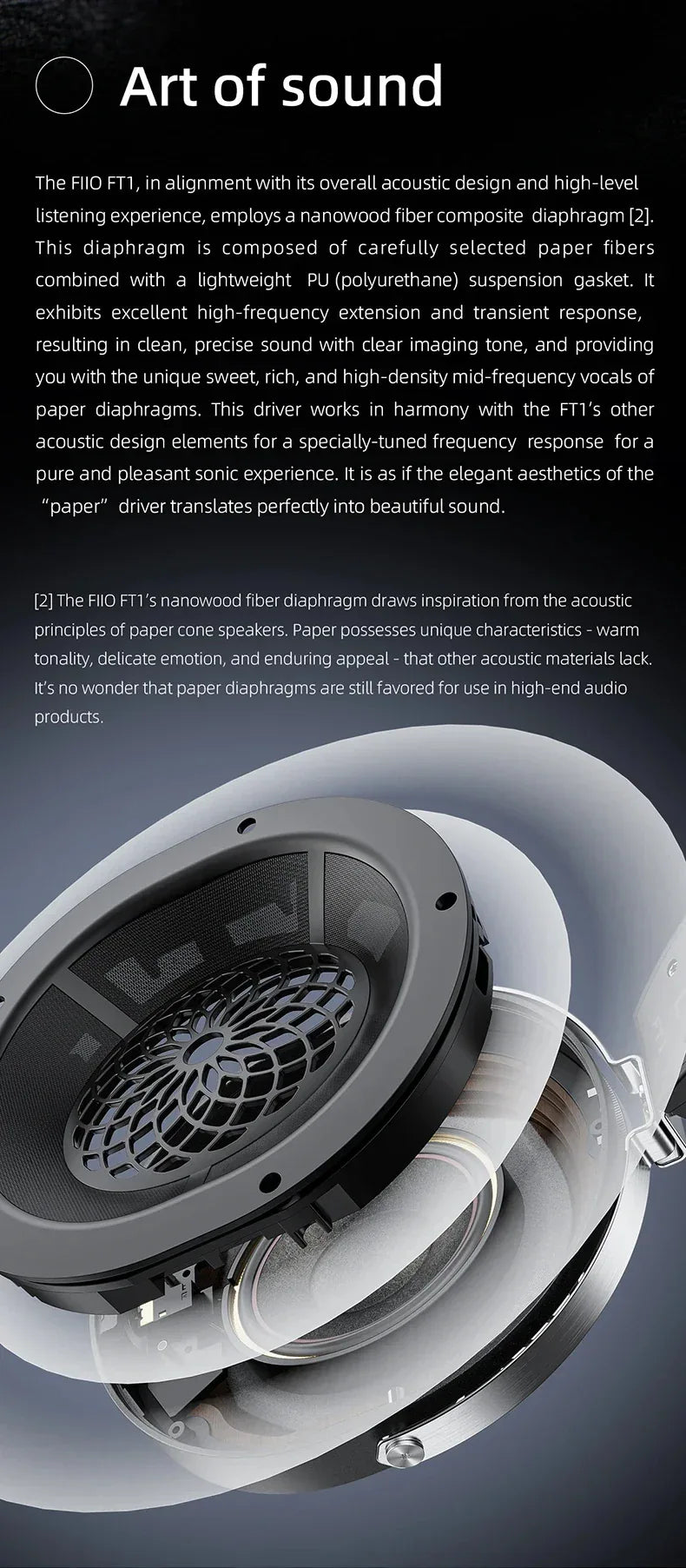 FiiO FT1 Closed-Back Wired Headphones Nanowood Fiber - Tidesmit Tidesmit