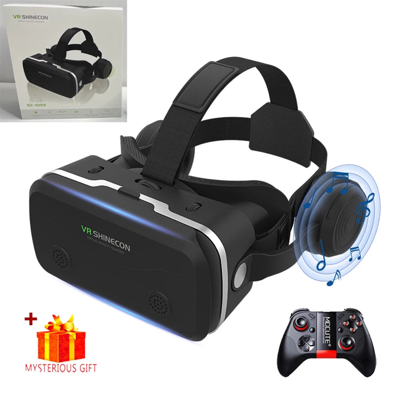 VR Headset for Smartphones - Immersive 3D Glasses with Remote Controller Black With Remote B Tidesmit