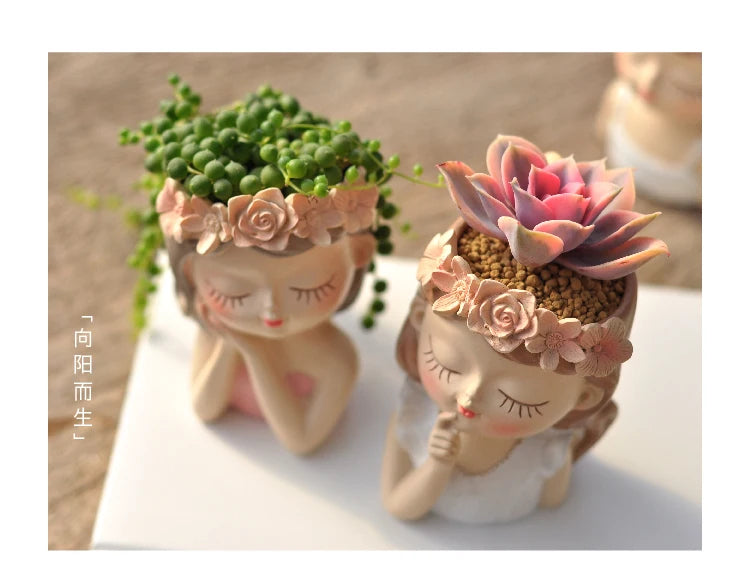 Fairy Succulent Flowerpot Desktop Ornament Succulents Plant Potted Green Plants Vase  Home Gardening