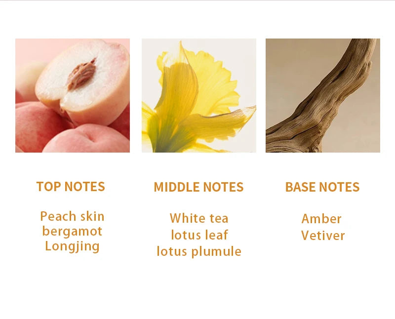 Marcas Originales Summer Fresh Pea: Peach, White Tea, Amber women's perfume with long-lasting citrus notes.