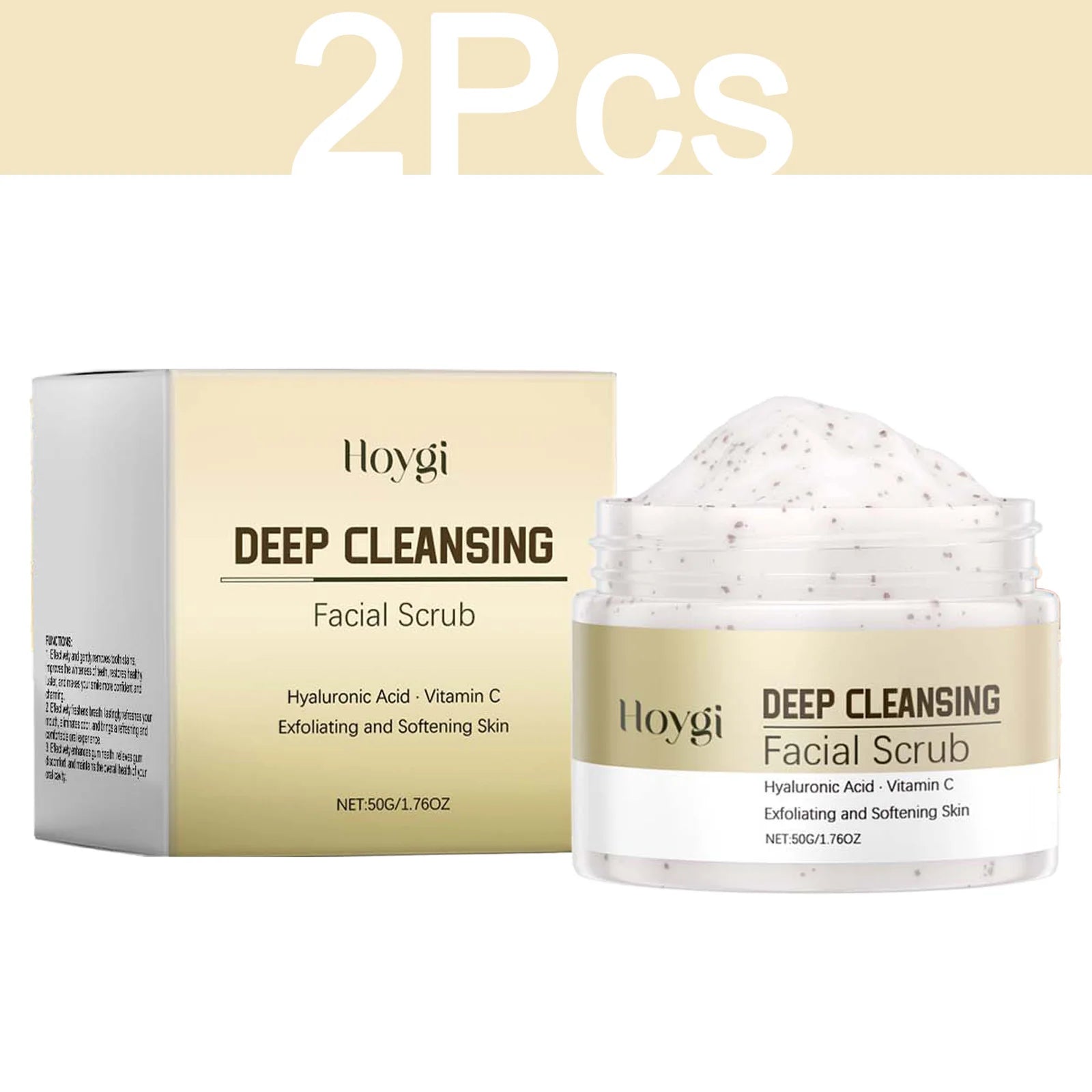Facial Exfoliating Scrub for Deep Pore Cleansing | Tidesmit EU Scrubs Treatments 2 Pcs Tidesmit