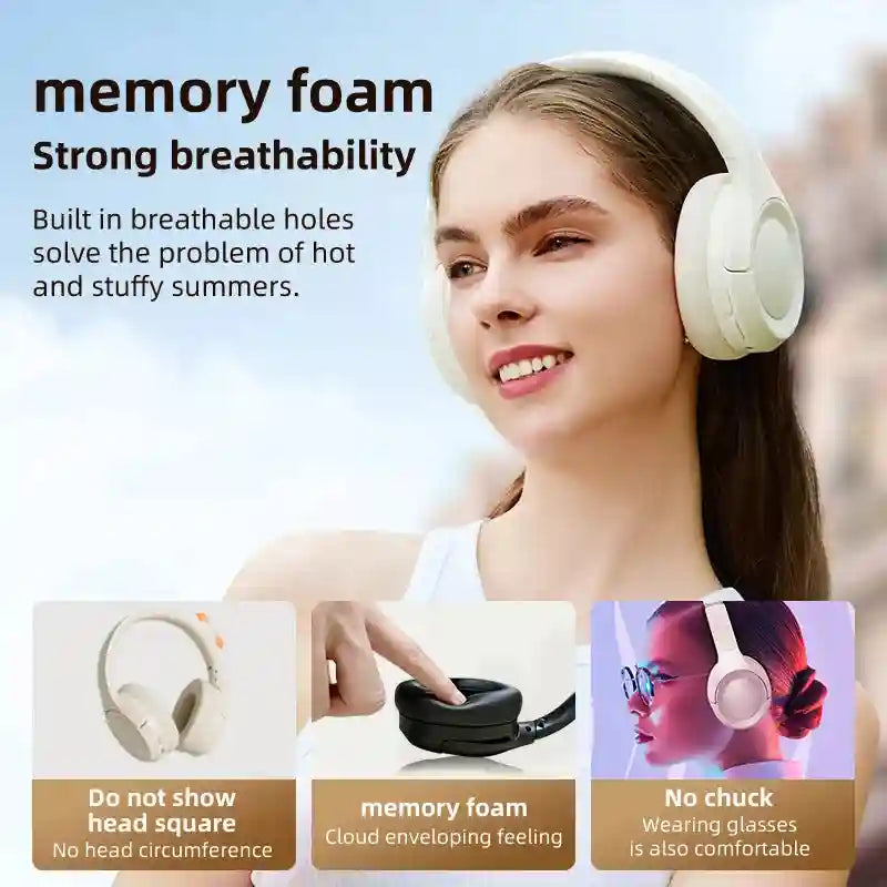 Wireless Headphones with Active Noise Cancellation - L50 Over-Ear Model Tidesmit
