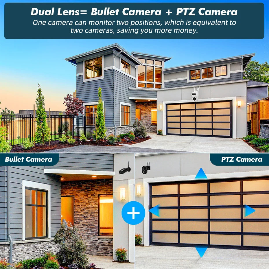 FUERS 5K 10MP Dual Lens IP Camera Tuya Smart Outdoor Home Security Auto Tracking Human Detection WIFI CCTV Surveillance Camera
