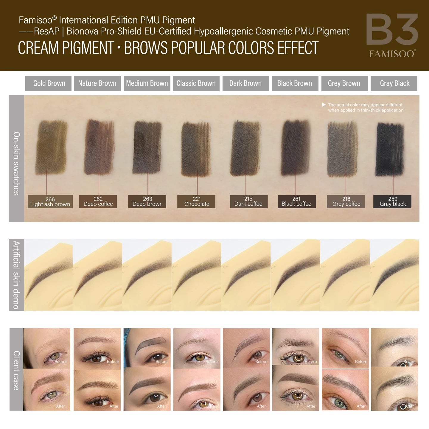 Eyebrow Tattoo Ink - Professional 5ml Microblading Pigment for PMU Machines Permanent Makeup Machines Tidesmit