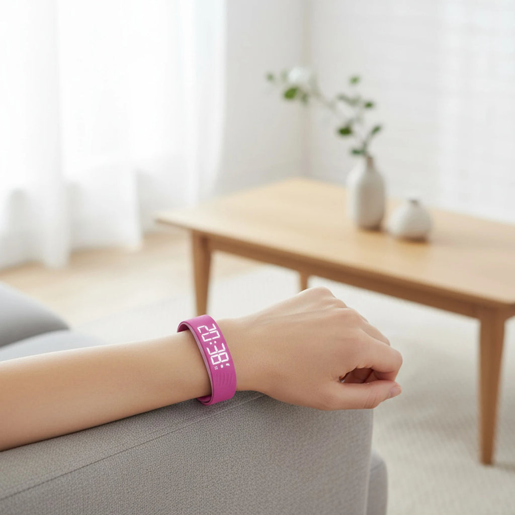 Vibrating Alarm Wristband Waterproof Silent Vibration Alarm Watch with Step Counter Pedometer for Heavy Sleepers Students