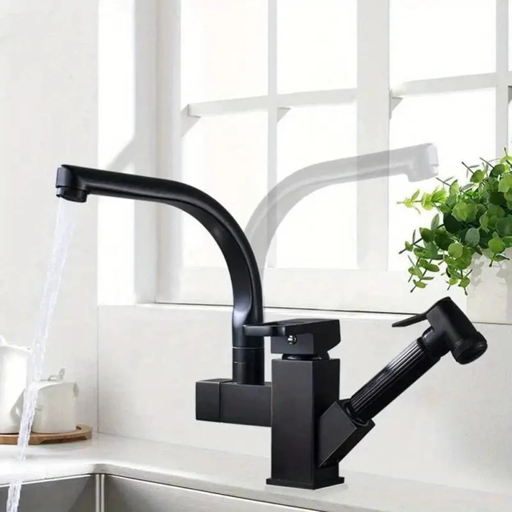 Kitchen Faucet with Pull Down Sprayer, Stainless Steel Sink Faucet for Classic Modern Ktichen, with Side Sprayer