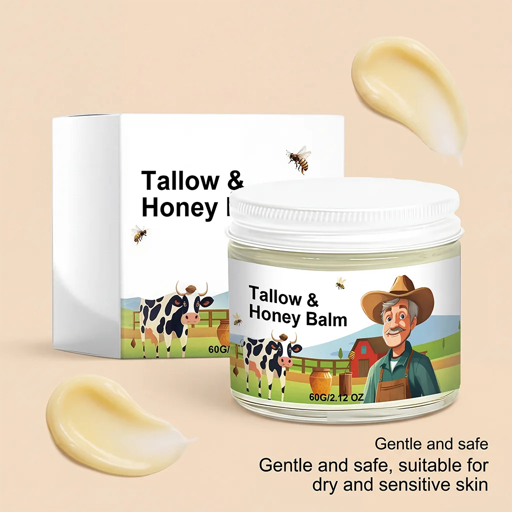 Tallow Honey Balm Soft Smooth Skin Enhance Elasticity Repair Barrier Anti Dryness Moisturize Beef Tallow Face Cream Body Lotion