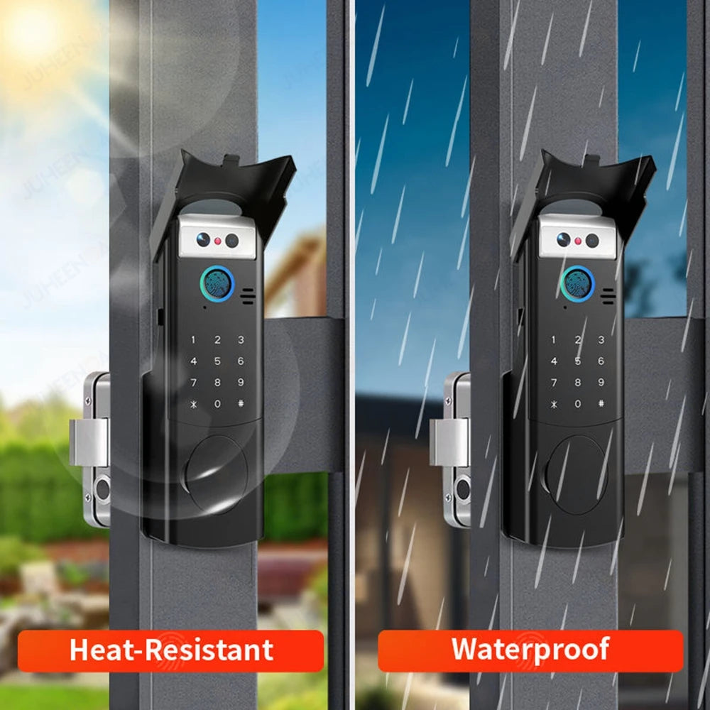 Tuya Smart Outdoor Waterproof Door Lock with Face Recognition Video Intercom RFID Card Password Electronic Lock for Iron Door