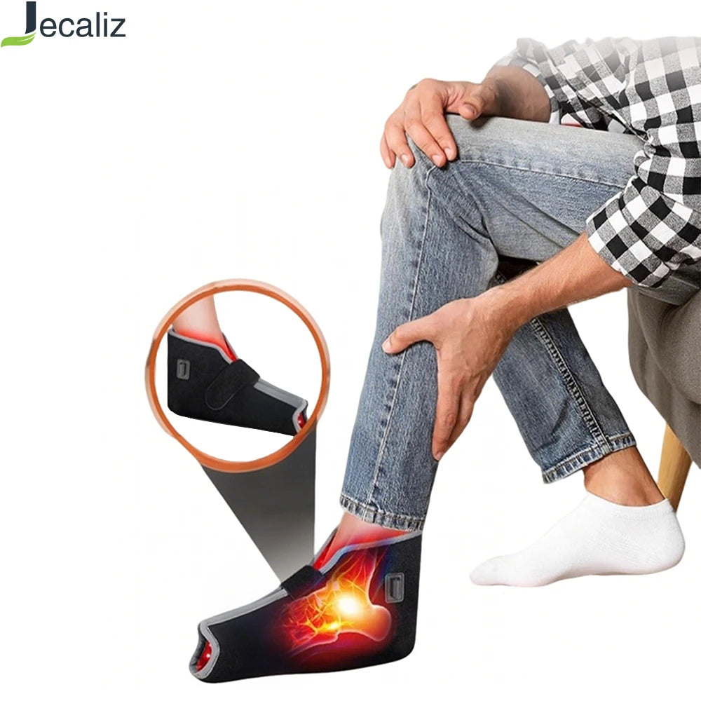 Red and infrared light therapy shoe wrap for feet, ankle, and neuropathy relief with 660nm and 850nm LED technology.