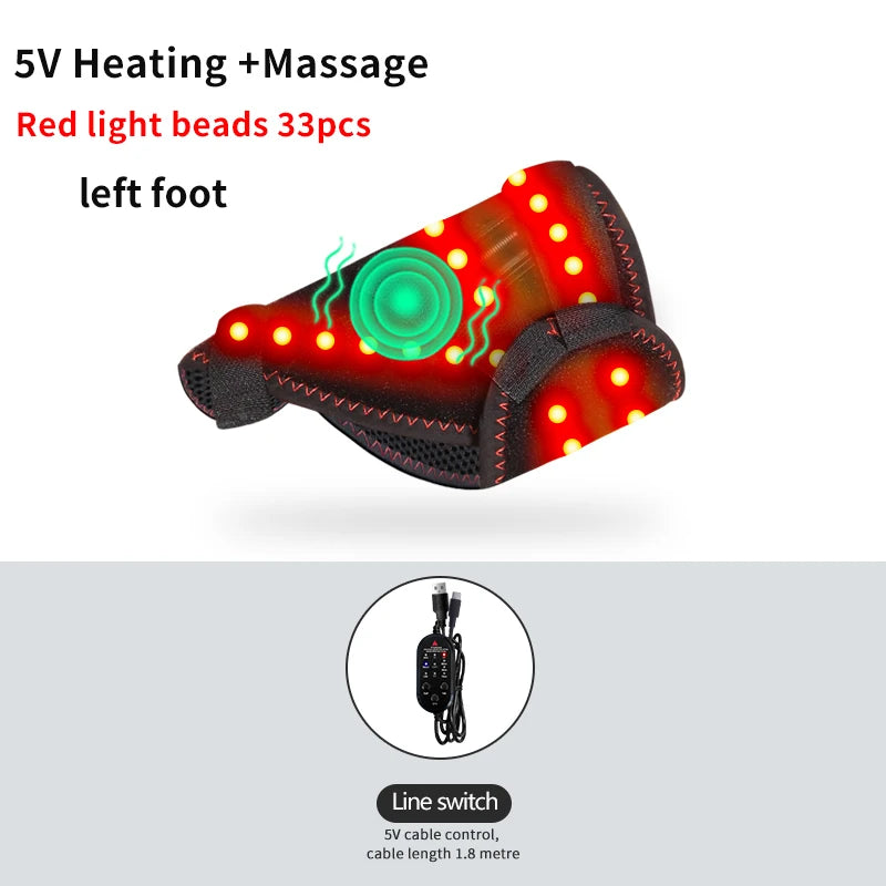 Electric Ankle Massager with Heat and Vibration for Targeted Recovery Relaxation Treatment Massage-Left Tidesmit