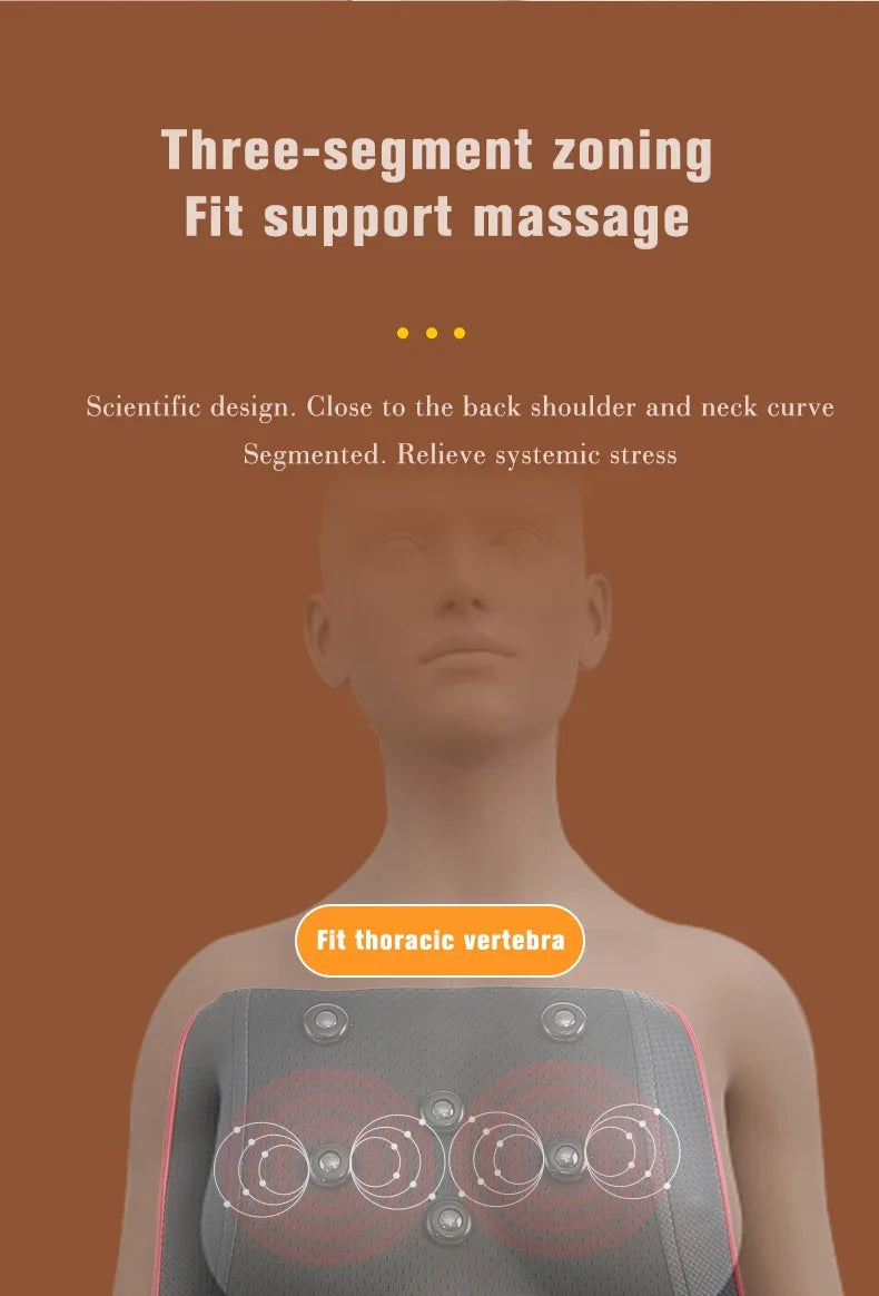 Shiatsu Neck and Back Massager with Heat and Airbag Therapy Relaxation Treatment Tidesmit