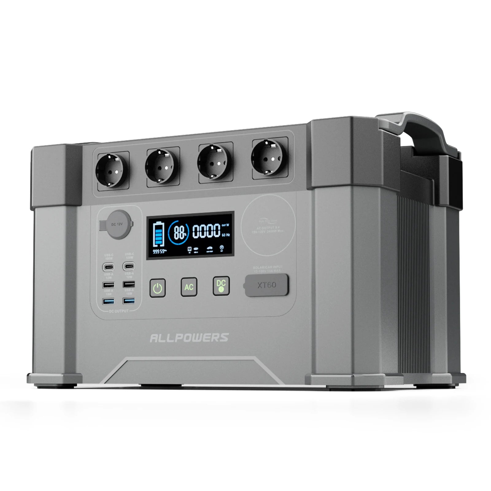 ALLPOWERS Solar Generator S2000 Pro with 400W Solar Panel, 4 x 2400W AC Outlets, 2400W Portable Power Station for Home Backup RV