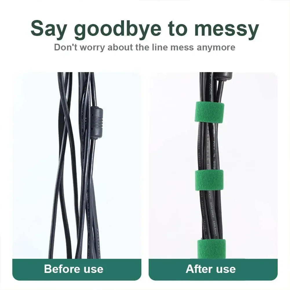 Self Adhesive Plant Nylon Cable Tie Green Adjustable Plants Hook Loop Support Garden Twine Bandage Reusable Fastener Tape Strips