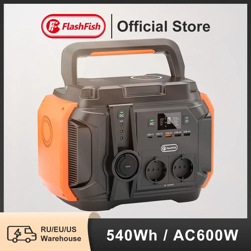 Portable Power Station 600W 540Wh Solar Generator for Outdoor Camping Tidesmit