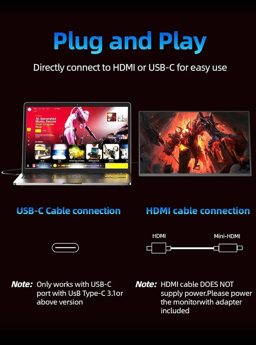 UPERFECT UColor Apex 19 144Hz UHD 4K Portable Monitor QLED Screen For Gaming Travel Laptop Phone Game Console Steam Deck PS5 PC