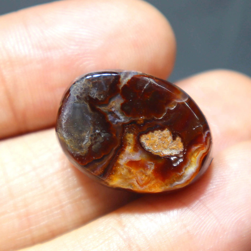 Rare Mexican Fire Agate Loose Stone Cabochon Unique Fire Agate Handmade Jewelry Fire Agate Cabochon Polished for Jewelry Making