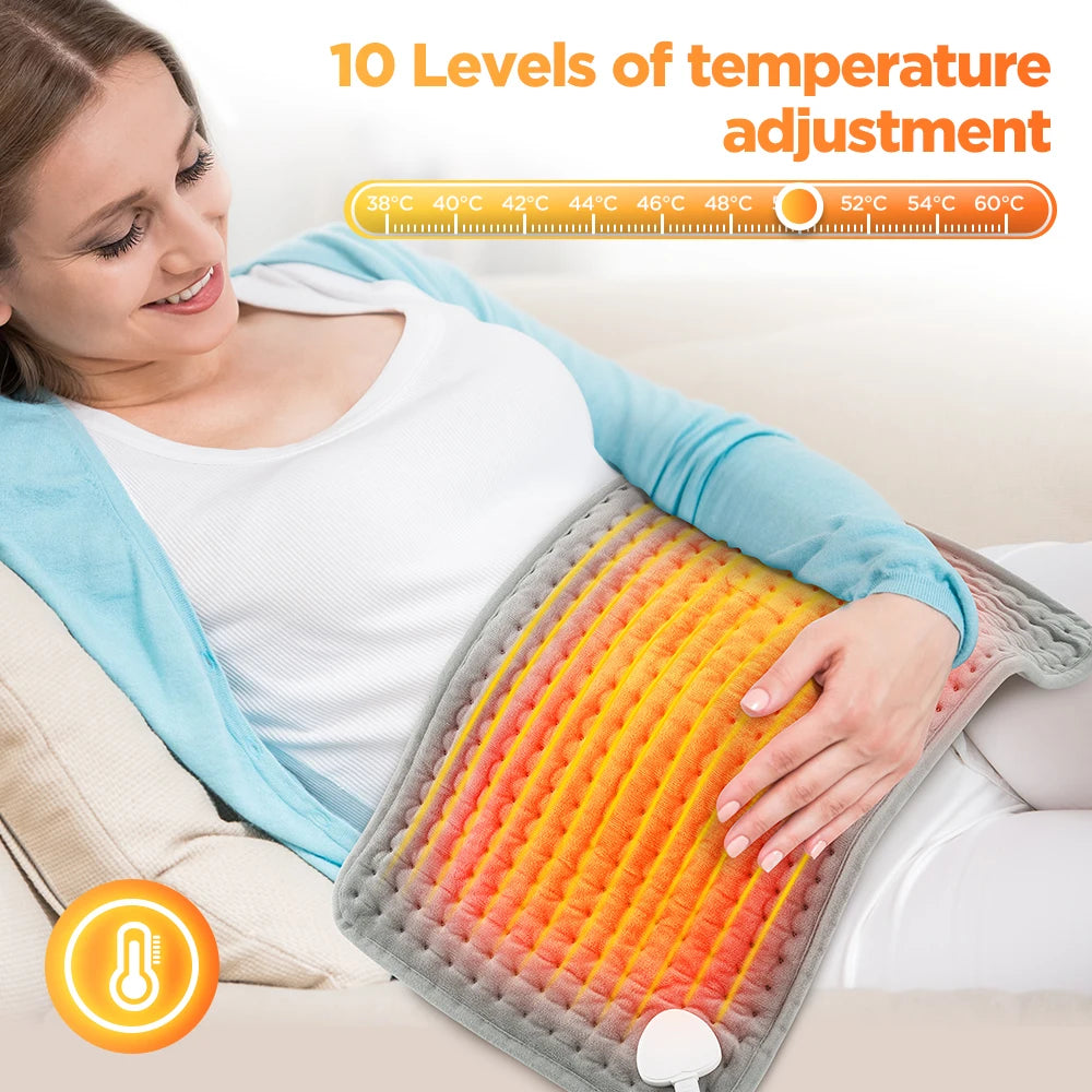 Electric Heating Pad for Muscle Relief - 10 Heat Settings & 4 Timers Body Shaping Massage Equipment Tidesmit