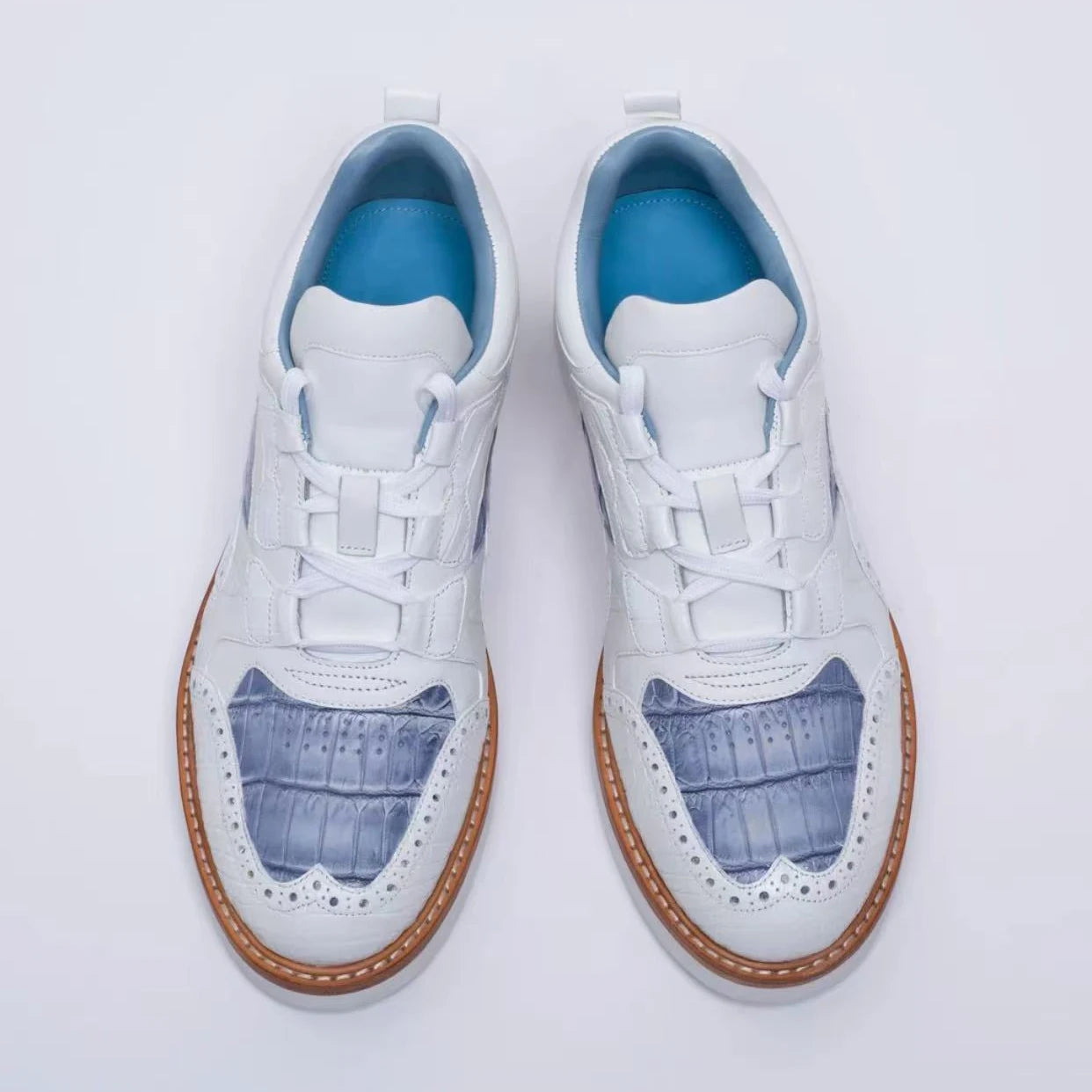 sanyeshechiping new men sports shoes male crocodile shoes white blue teo color men shoes fashion leisure running shoes