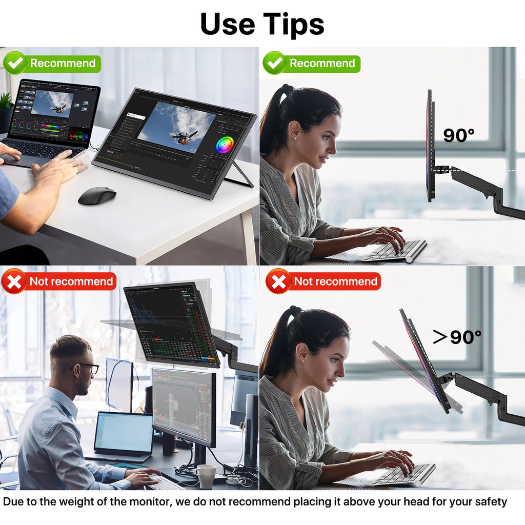 UPERFECT 24.5' 165Hz 2K Wall Mounted Computer Monitor 1440P 100% SRGB FreeSync IPS HDR Desktop Gaming Display for Laptop Mini PC