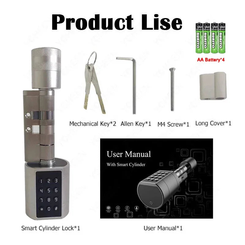 TTlock App Control Low Consumption Smart Lock Electronic Fingerprint Door Lock ForAccess Control By Alexa/Google Assistant