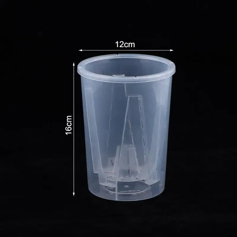Clear self-watering planter pot, 12cm x 16cm (double-layer insert)