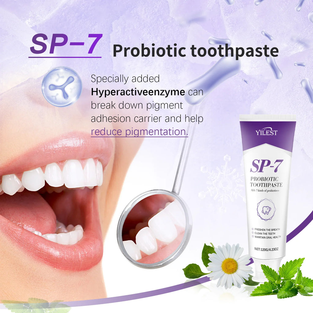 Tidesmit SP-7 Probiotic Teeth Whitening Toothpaste for plaque removal and fresh breath oral hygiene care 120g
