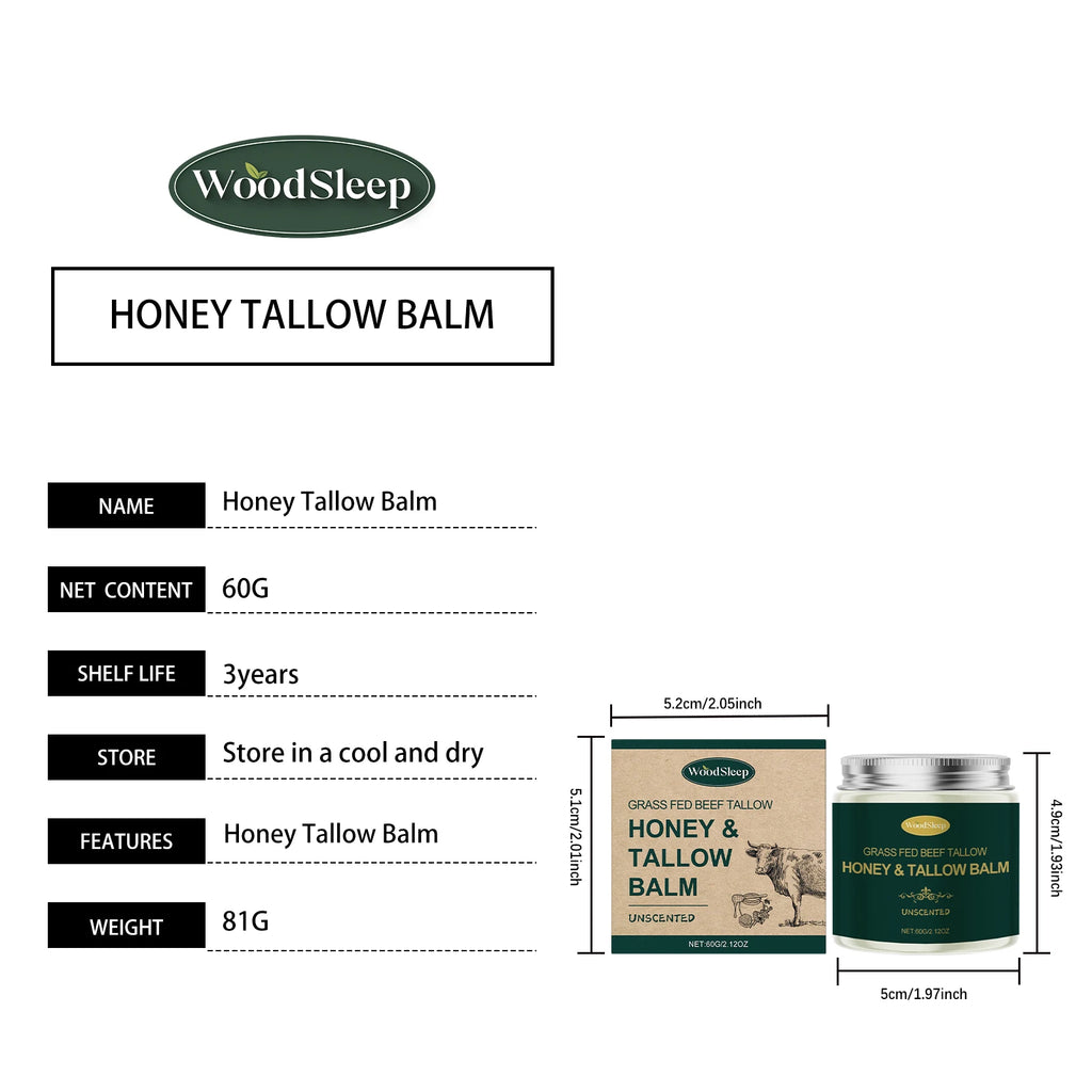 Beef Tallow Honey Face Cream Moisturizing Hydrating Nourishing For Dry Skin Gentle Skin Friendly Daily Facial Care All Skin 60G