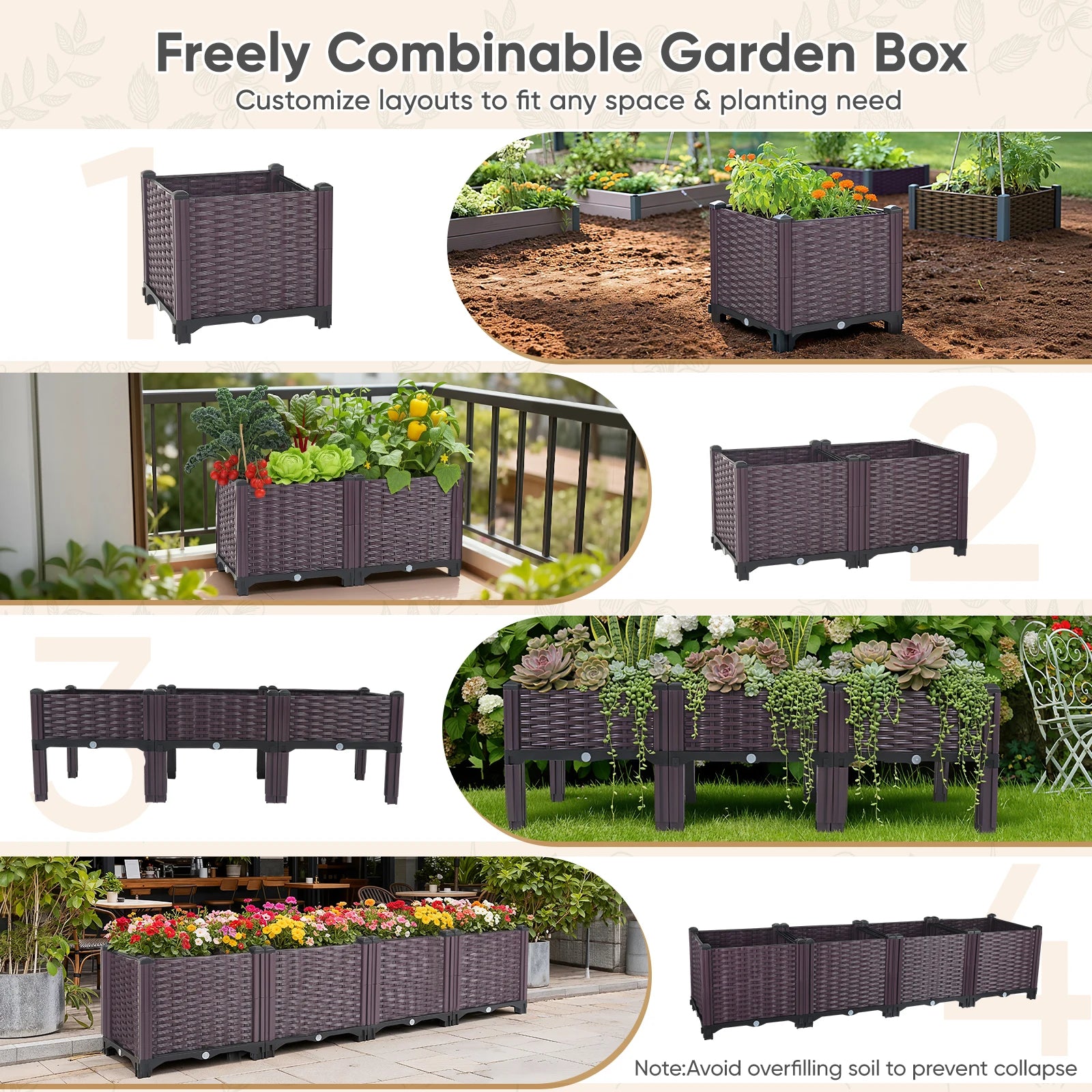 Large Raised Garden Bed Outdoor Galvanized Planter Box with Open Bottom Oval Planter Raised Bed for Gardening Plants