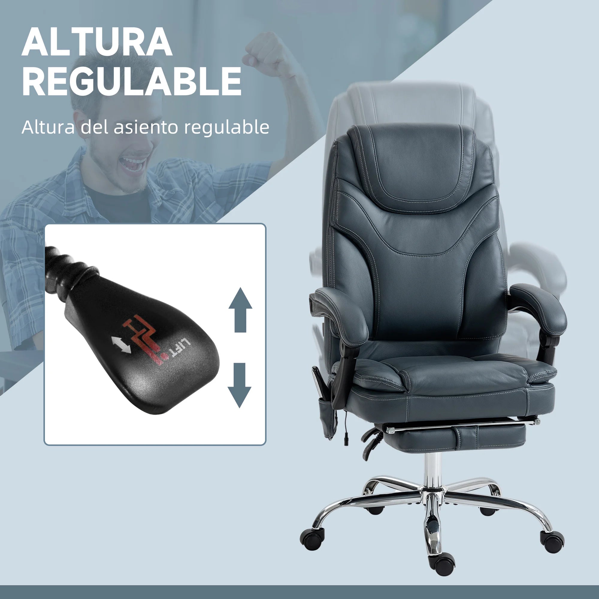 Massage Recliner Chair with 6 Vibration Points - Gray | Tidesmit Massage Chairs Tidesmit