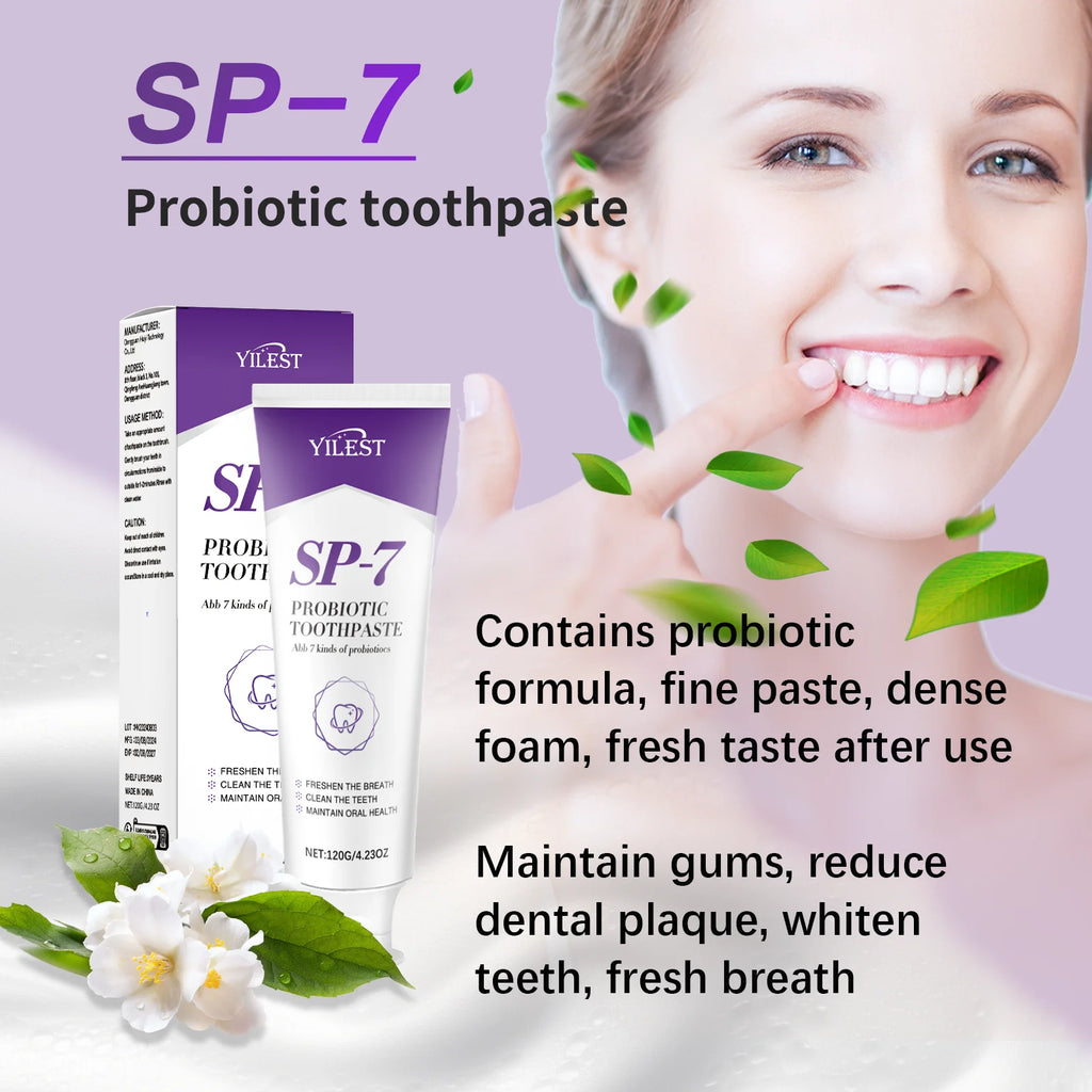 Tidesmit SP-7 Probiotic Teeth Whitening Toothpaste for plaque removal, gum protection, and fresh breath 120g