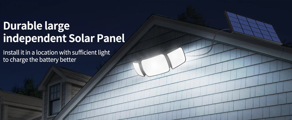 Intelamp Top Brand Long Life 4000Mah Outdoor Solar Led Lights Spotlight Large Solar Panel With 3 Modes Two Motion Sensors Security Flood Light Wall Lamp For Garden Yard Garage