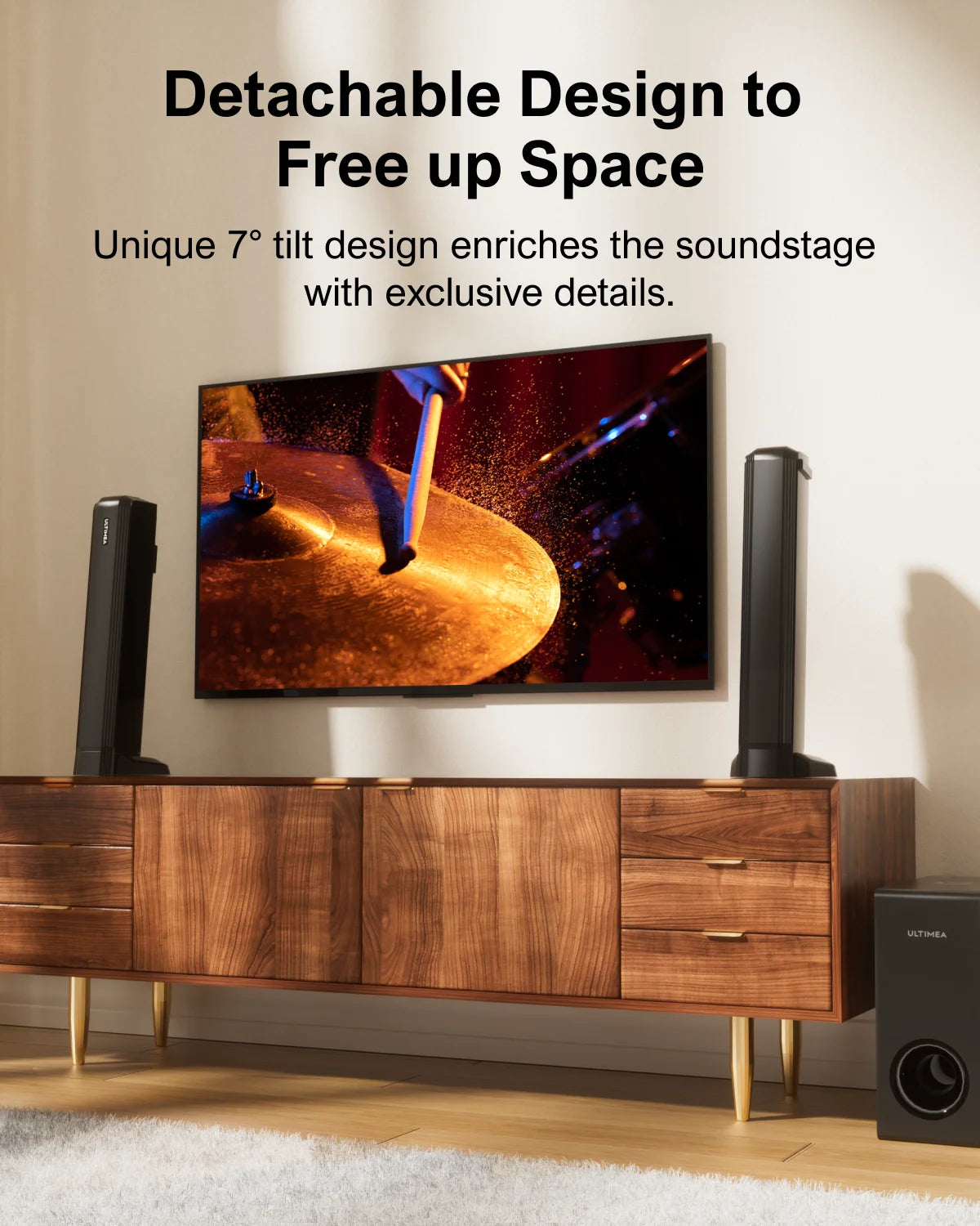 4.1 Channel Soundbar with Subwoofer - 200W Detachable Home Theater Tidesmit