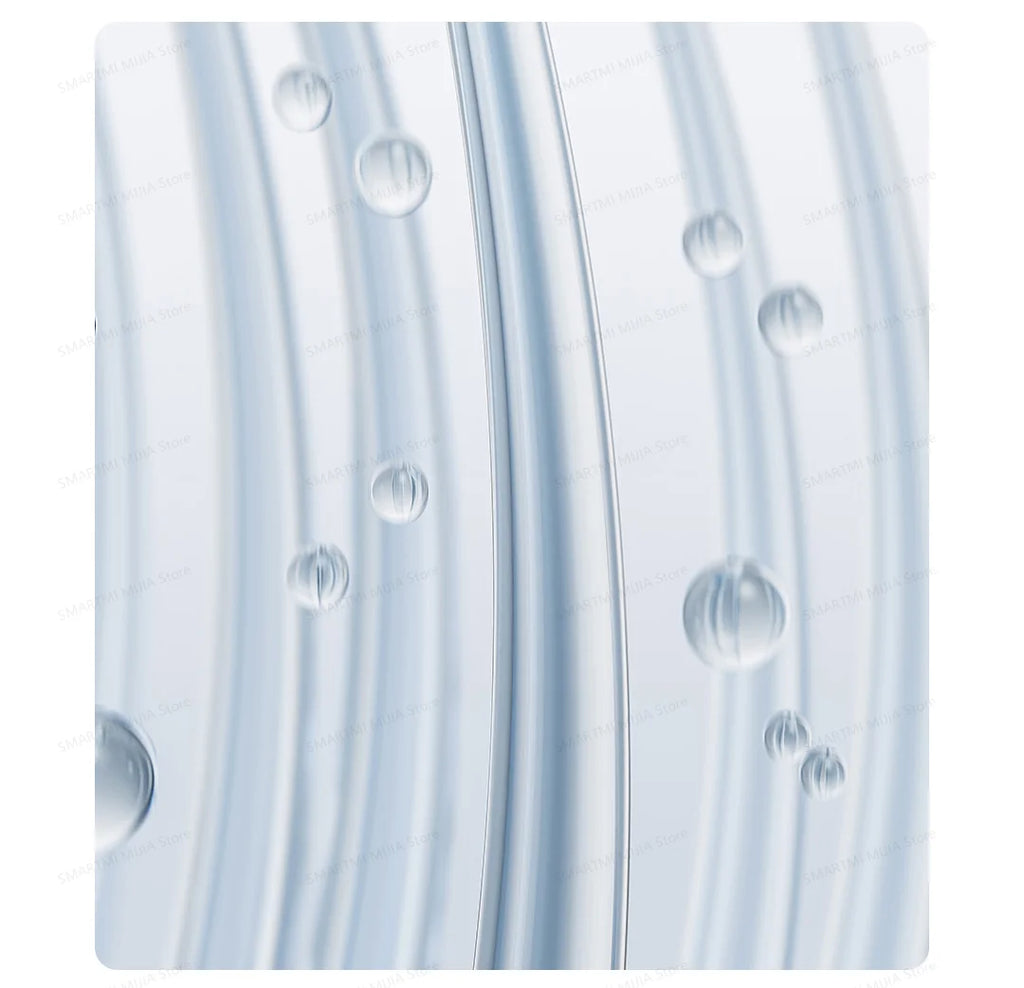 MIJIA high-speed hair dryer detail: close-up of water droplets on sleek, lightweight finish for powerful hair drying.
