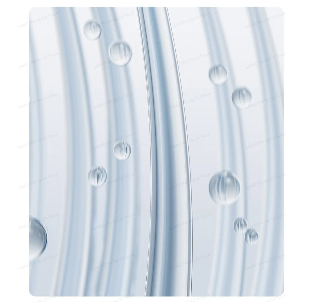 MIJIA high-speed hair dryer detail: close-up of water droplets on sleek, lightweight finish for powerful hair drying.