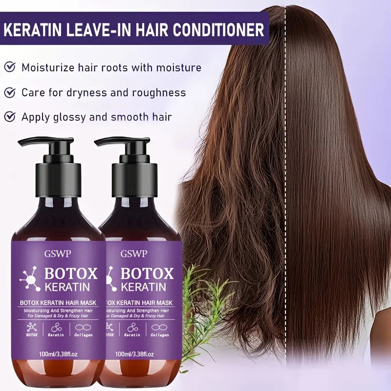 GSWP Botox Keratin Hair Mask by Tidesmit: Moisturizing treatment to strengthen damaged hair and reduce frizz and tangles.