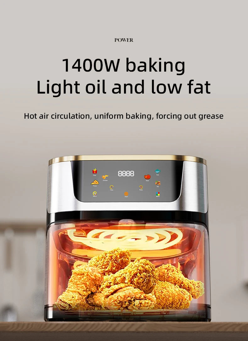 Best Selling Air Fryer 10L with Easy-View Window, Touch Controls, Nonstick, Low Fat Healthy Oil Free Frying