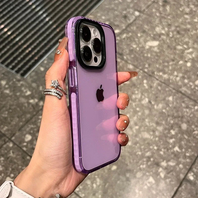 Shockproof iPhone Case with Airbag Bumper - Clear Slim Fit Protection Purple Tidesmit