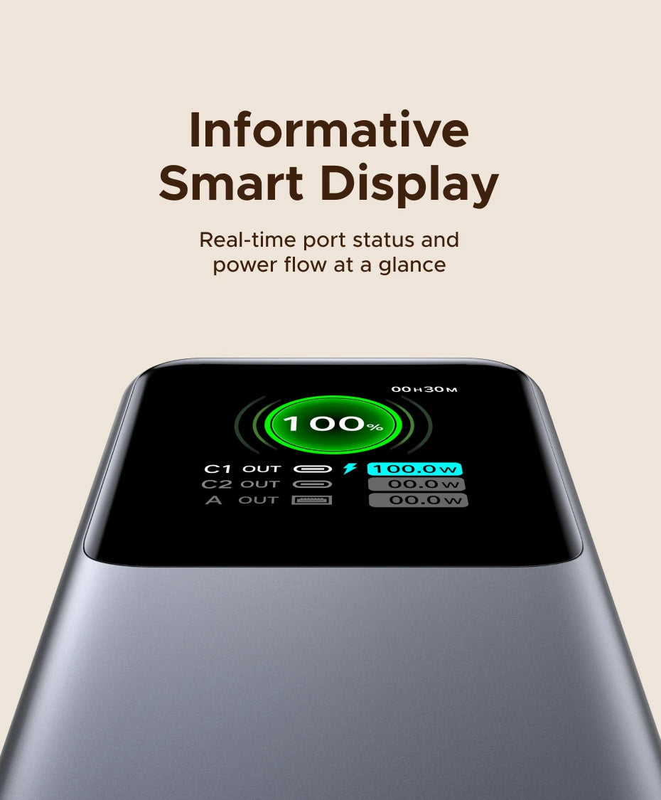 Portable Power Bank 165W 20000mAh PD3.0 Fast Charger for Laptops Tidesmit