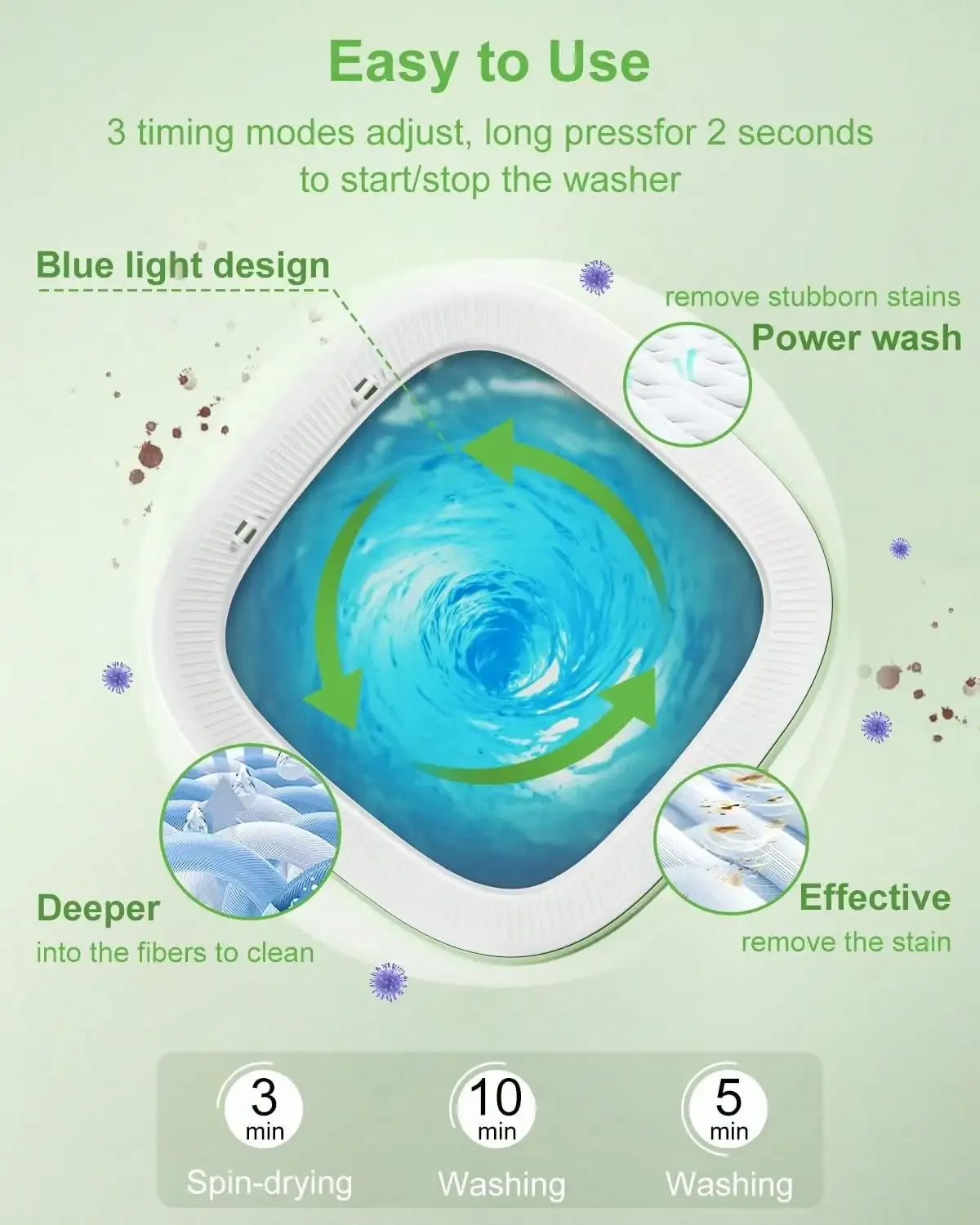 Tidesmit Portable Folding Washing Machine 110V US Plug