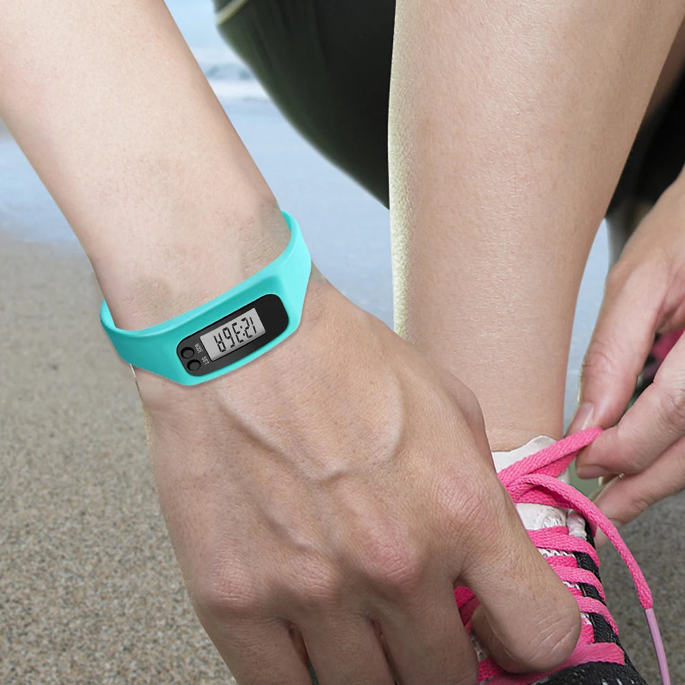 1/2PCS LED Pedometer Bracelet Step Counter Watch with 12/24H Display Silicone Fitness Tracker Multi-Function Activity Band