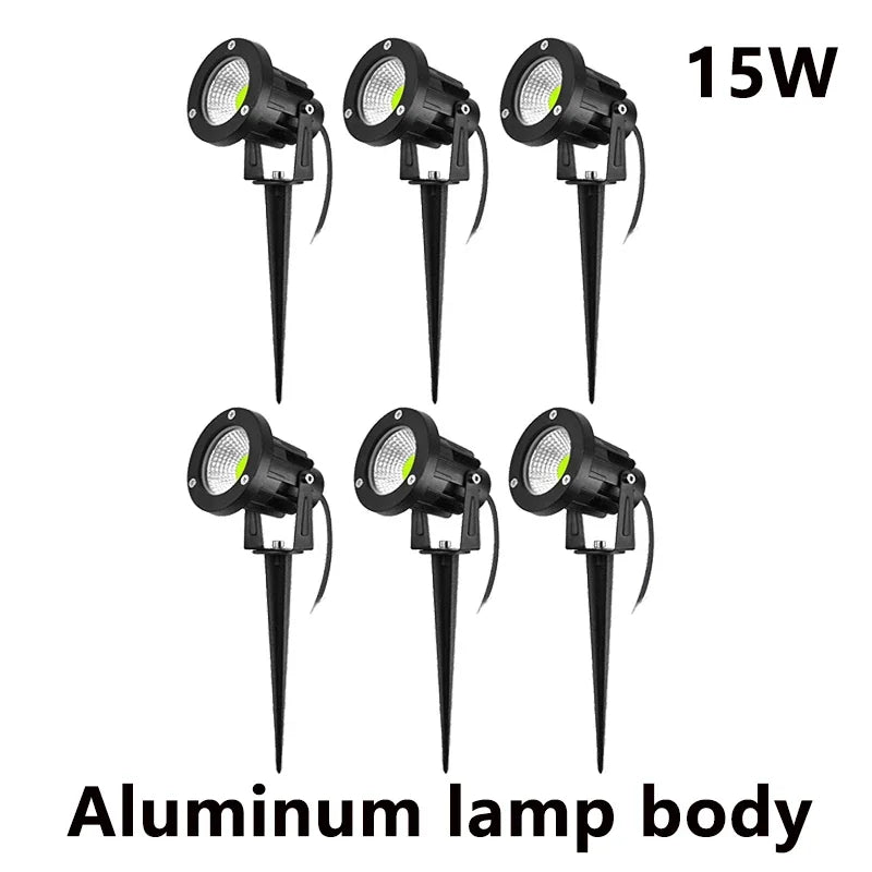 LED Waterproof Outdoor Garden Lawn Lights Spike Bulb 5W/10W/15W Tuinverlichting 220V 110V 12V - Adjustable Solar Powered Garden