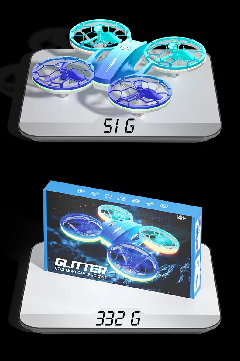 Mini RC Drone for Kids - UFO LED Beginner Drone with Obstacle Avoidance Tidesmit