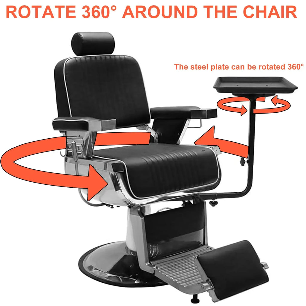 Salon Chair Tray 360 Rotation - Adjustable Black Storage Tray Massage Chairs Tidesmit